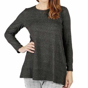 New Mr Max Charcoal Soft Knit Tunic Long Sleeve Top Size Small bin 3G